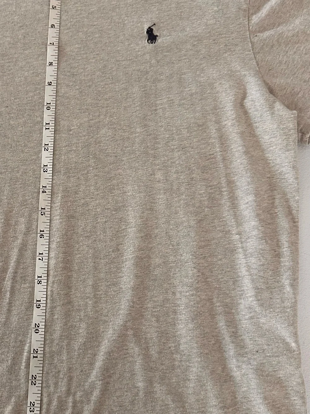 Polo by Ralph Lauren Beige Crewneck Tee with Navy Logo
